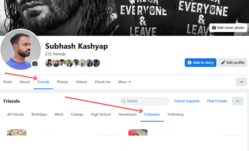 Choose Followers From The Friends Section