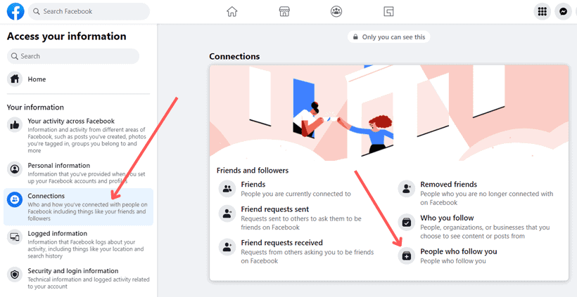 Click on Connections and Then On People Who Follow You
