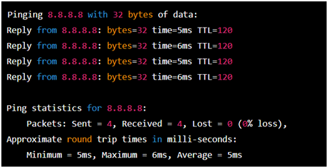 possible ping output